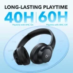 هدفون بلوتوثی انکر مدل Soundcore Q20i با نویز کنسلینگ فعال (ANC)، درگاه شارژ USB Type-C، دارای 2 میکروفون داخلی و 2 میکروفون خارجی، پشتیبانی از صدای Hi-Res از طریق کابل AUX - تصویر 7